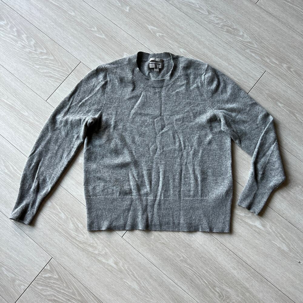 J Crew Cashmere Sweater Classic Fit Womens Medium Gray